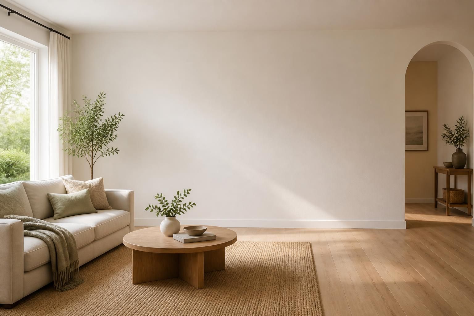 Serene home interior with open space and soft natural light
